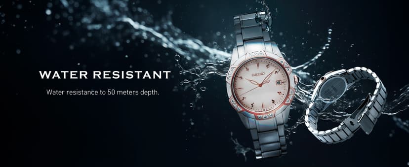 SEIKO Watch for Women - Diamond Collection - with 18 Diamond Accents, Solar Power, Mother-of-Pearl Dial, Two-Tone Rose Gold Stainless Steel Case & Bracelet, and Water-Resistant to 50m