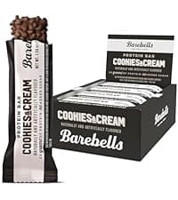 Barebells Protein Bars Cookies & Cream - 12 Count, 20g High Protein Treats - Chocolate Nutrition Bar with 1g Total Sugars - On-The-Go Breakfast or Post-Workout Snack