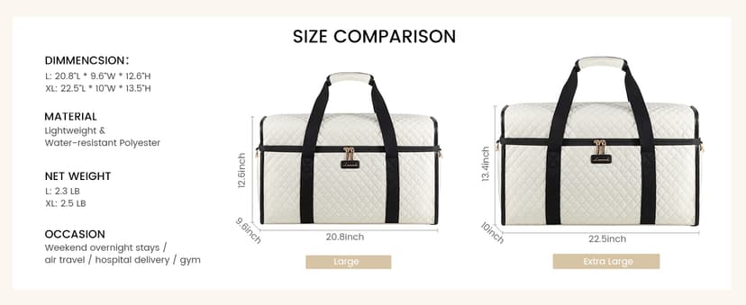 LOVEVOOK Travel Duffle Bag - Weekender & Overnight Bag with Toiletry & Wet Pocket, Carry-On Size, 3pc Set