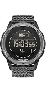 NORTH EDGE Solar Powered Dive Watch Women Men’s Watch, 1000FT/300M Water Resistance, Luminous Dial, Silicone Strap