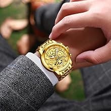 NEKTOM Watches for Men with Stainless Steel, Quartz Analog Watch with Date, Luxury Minimalist Dress Mens Watches, Chronograph Watch, 3ATM Waterproof, Black Wristwatch, Gifts for Men