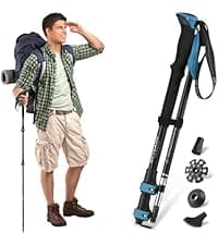 GPTCAMP Walking Sticks,Trekking Poles Collapsible Hiking Poles,Lightweight Folding Travel Walking Pole for Men Women,2pc Adjustable Hiking Stick with EVA Foam Grips for Backpacking