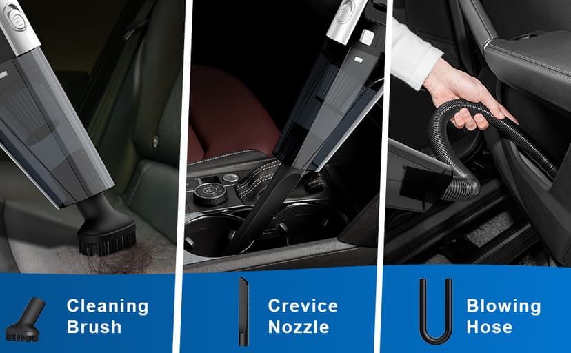 DRECELL Car Vacuum, Portable Vacuum Cleaner with Powerful 7000PA Suction, DC 12V Power 16.4Ft Cord Vacuum Cleaner, LED Light, 0.33L Capacity, Car Accessories for Men/Women