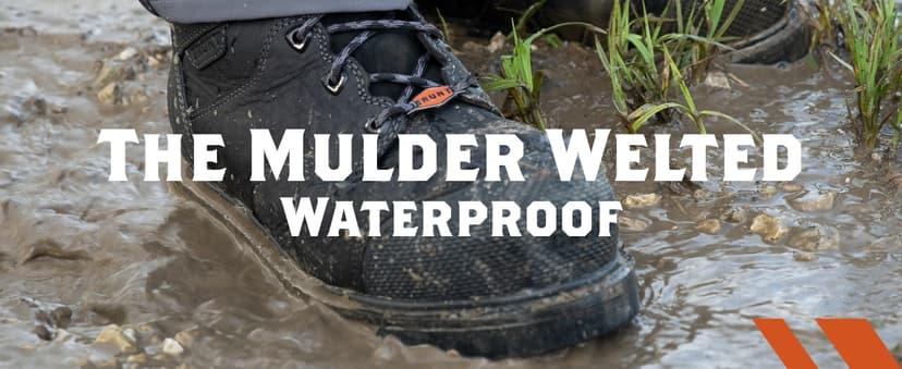 BRUNT Mulder Welted (Comp Toe) - 6" Waterproof Safety Toe Work Boot - Goodyear Welt Construction - EH & ESR Rated - Oil & Slip Resistant - 90-Degree Heel - Adjustable Width System