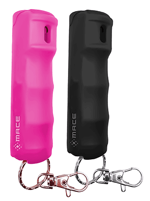 Mace Pepper Spray - Maximum Police Strength OC with UV Dye, Fast Flip Top, Ergonomic Finger Grip, Easy Carry Keychain, 12 Feet Range, 0.42 oz Compact Model, Self Defense Pepper Spray for Women & Men