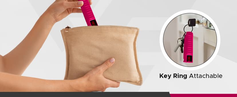 FURY Hardshell Pepper Spray - 12Ft Range, Max Strength, UV Dye Identifier, Anti-Leak & Anti-Misfire, Slidetop Trigger, Belt Clip & Key Ring, Multiple Color Options, Self-Defense Spray