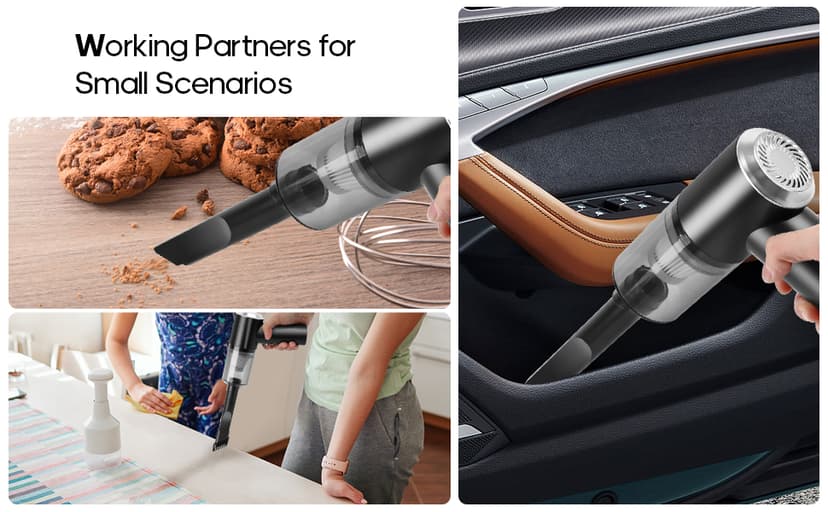 Auloea Mini Portable Vacuum Cleaner, Keyboard Wireless Handheld Vacuum with Brush Motor 4500PA High Power and TypeC, for Car,Office and Home Cleaning /V01/Black