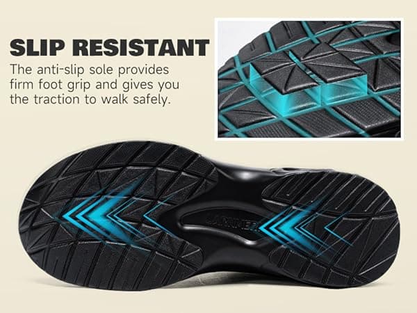 LARNMERN Steel Toe Boot Men Non Slip Work Shoe Rainproof Safety Toe Sneaker Side Zipper Industrail Boot High Top Tactical Shoe