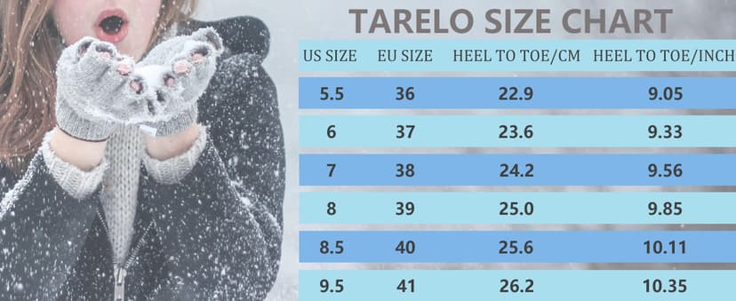 TARELO SINCE 1986 TARELO Womens Hiking Boots Fur Lined Snow Shoes Winter Warm Ankle Booties Lady Non Slip Walking Fashion Boot