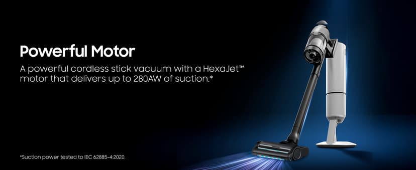 Samsung Bespoke AI Jet Lite Cordless Stick Vacuum with All-in-One Clean Station, 280AW Suction, Long Battery Life, Anti-Tangel Pet Tool, 2025, Pebble Gray, VS80F28DMP/AA