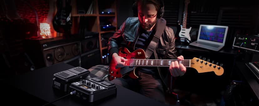 Flatsons KMF-1 Guitar Pedal, 77 Effects Guitar Multi Effects Pedal with 50 Preset, 42 Drum Rhythm, 18 Amp/Cab, Upgraded Color Screen, Aux In, Guitar Tuner Looper Expression Wah Volume Distortion Pedal