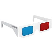 3D Glasses for Movies Red/Cyan Cardboard 3D Glasses in White Frame Anaglyph Cardboard for Movies