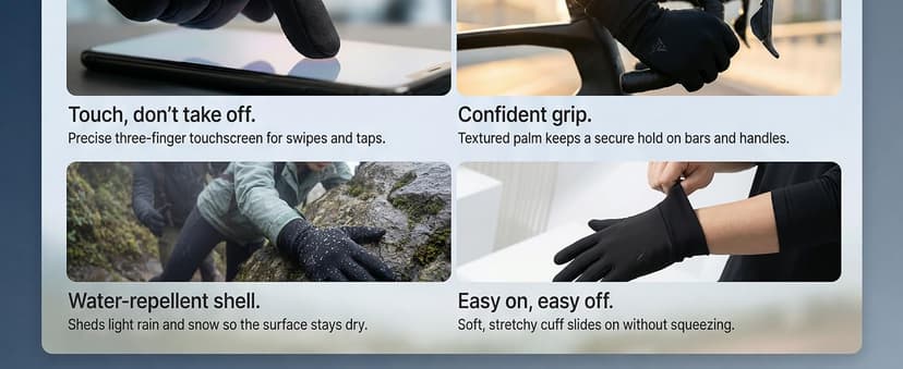 Aerynx Winter Gloves Women Men Cold Weather Touch Screen 3-Layers Liner Glove for Running, Cycling, Biking, Hiking, Driving