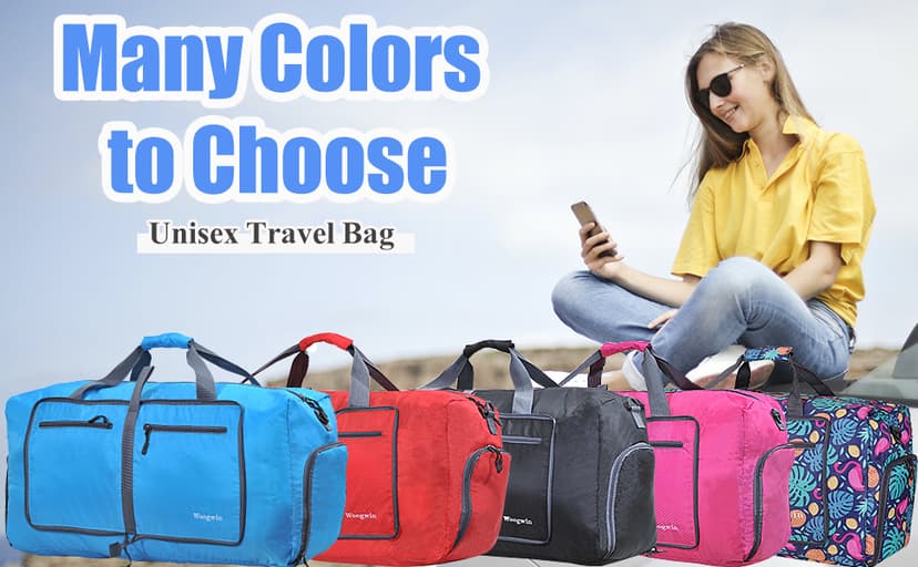 woogwin Travel Duffel Bag Large Foldable Waterproof Overnight Bag for Beach Swim Bags Pool Sports Gym