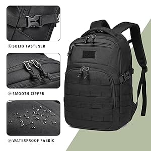 Wotony Military tactical backpack, backpack for men black small tactical assault bag