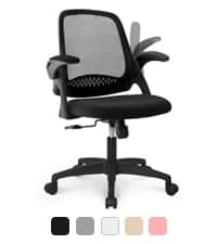 NEO CHAIR Office Desk Computer Chair Ergonomic Mesh Gaming Mid Back Seat with Comfy Lumbar Support Adjustable Height Swivel for Home Task (Black)