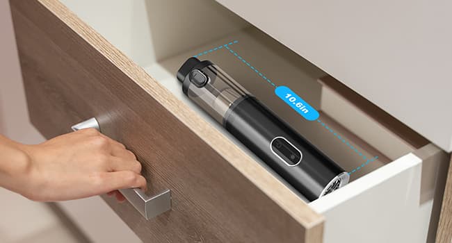 Upbooz Handheld Vacuum Cordless, Car Vacuum with 14000PA Powerful Suction with LED Light, Air Duster 2-in-1,Low Noise Rechargeable Portable Mini Vacuum Cleaner for Car Home Pet Office,Two Gears Black