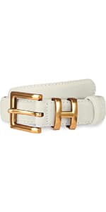 Aurolran Men&Womens Leather Dress Belt Business Automatic Buckle Belt Color-Black Silver Gold