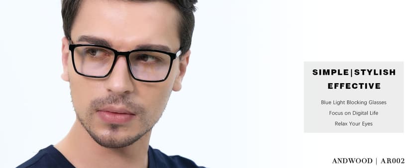 ANDWOOD Blue Light Blocking Glasses Men Women Computer Filter Large Frame Bluelight Blocker Anti Blue Ray Lightweight AR002