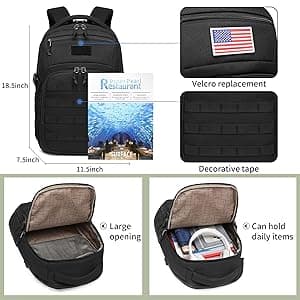 Wotony Military tactical backpack, backpack for men black small tactical assault bag