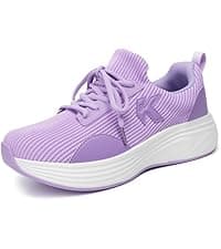 OKVOOT Women's Running Shoes Walking Shoes Wide Width Leather: Comfortable Shock Absorbing Breathable Lightweight Non-Slip Athletic Fashion Sneakers for Tennis Gym Workout Training Casual