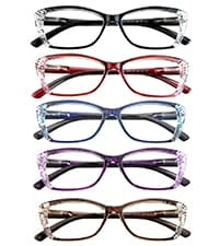 VisionGlobal Blue Light Blocking Glasses for Women/Men, Anti Eyestrain, Computer Reading, TV Glasses, Stylish Square Frame, Anti Glare(Black,+1.25 Magnification)