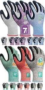 Kebada W1 Work Gloves for Men and Women, PU Coated Safety Gloves with Grip, Touchscreen, Ideal for Warehouse Package Handling, Construction, Gardening, 12 Pairs Gray Large