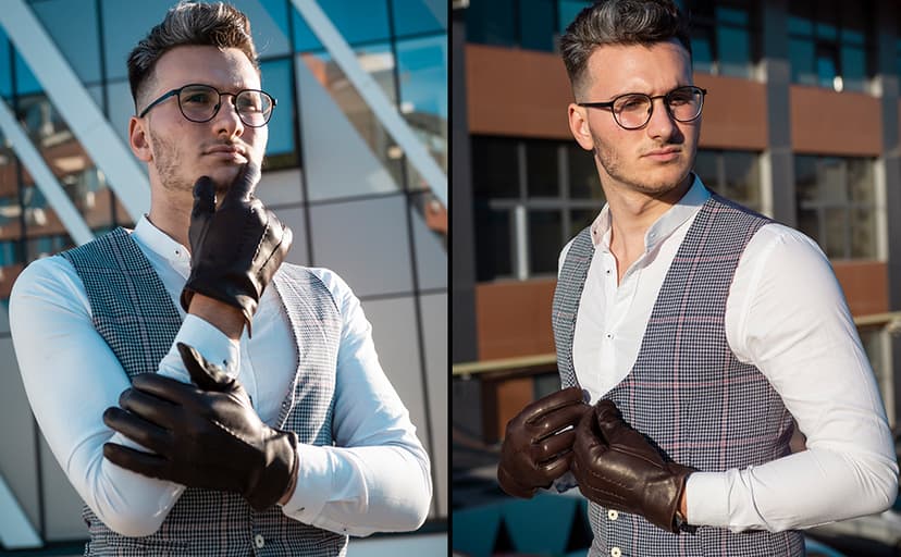 Harssidanzar Leather Gloves for Men,Winter Sheepskin Driving Gloves Cashmere Lined