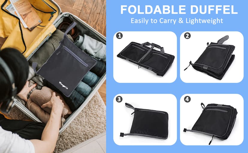 woogwin Travel Duffel Bag Large Foldable Waterproof Overnight Bag for Beach Swim Bags Pool Sports Gym