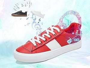 Obtaom Women Tennis Fashion Shoes Casual PU Leather Sneakers Comfortable Court Sneakers
