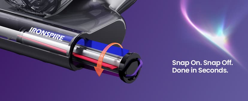 IRONSPIRE Bed Vacuum Cleaner, Mattress Vacuum with 2 Roller Brushes 253.7nm UV-C Light & Ultrasonic,145°F Heat, HEPA Filter, 18kPa Suction 650W Powerful Handheld Vacuums for Dust & Pet Hair(Corded)