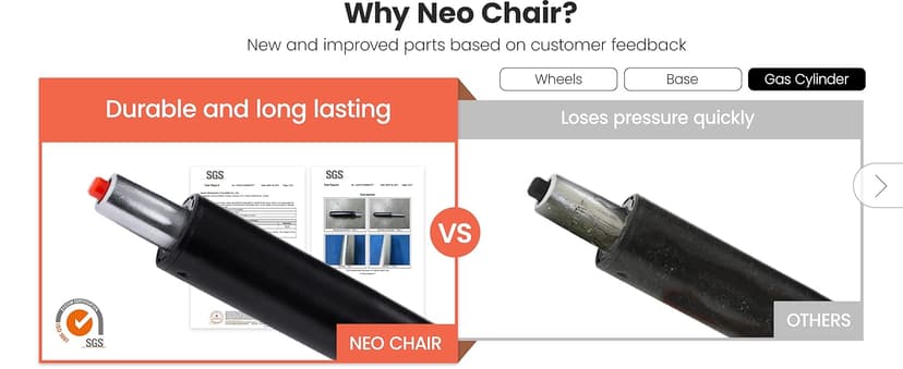 NEO CHAIR Office Desk Computer Chair Ergonomic Mesh Gaming Mid Back Seat with Comfy Lumbar Support Adjustable Height Swivel for Home Task (Black)