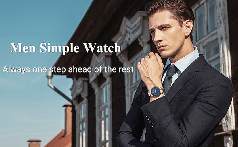 OLEVS Men's Casual Stainless Steel Watch, Big Face Easy to Read Analog Quartz Watch with Day and Date, Classic Waterproof Diamond Roman Arabic Numerals Dial Dress Watch for Men, Gold Silver Black Band