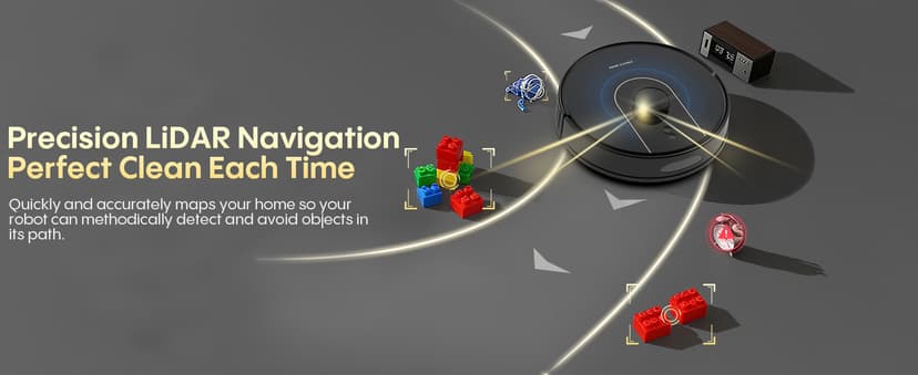 Bagotte Robot Vacuum and Mop, Robot Vacuum Self Emptying, 5000Pa Powerful Suction, 90-Day Hands-Free, Advanced Smart Mapping, LiDAR Navigation Robotic Vacuum for Pet Hair, Dust, Carpet, WiFi/App/Alexa