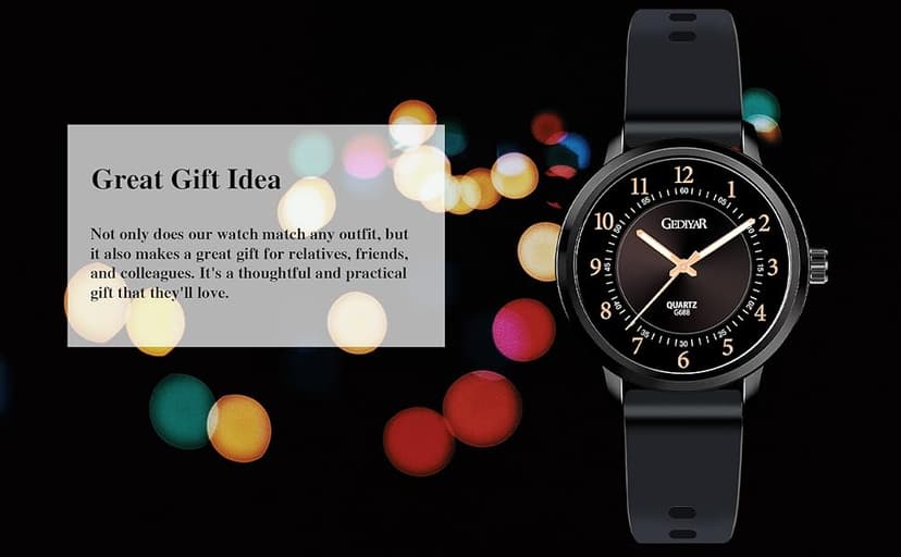 GEDIYAR Waterproof Rose Gold Watches for Women Ladies Easy Reader Quartz Analog Watches for Nurse Medical Professionals Students Women