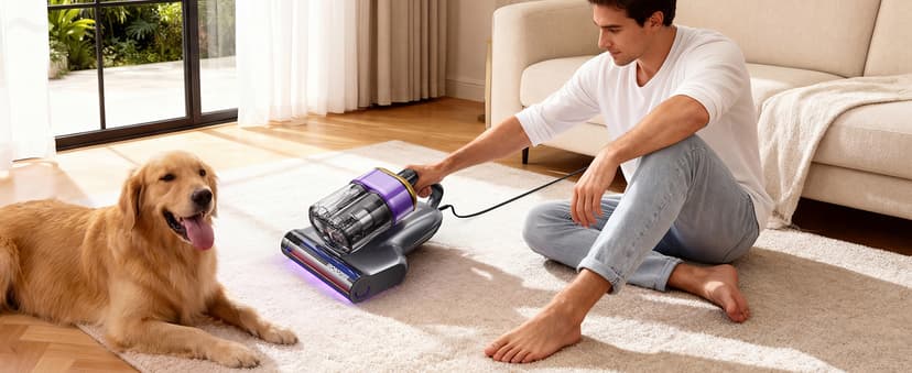 IRONSPIRE Bed Vacuum Cleaner, Mattress Vacuum with 2 Roller Brushes 253.7nm UV-C Light & Ultrasonic,145°F Heat, HEPA Filter, 18kPa Suction 650W Powerful Handheld Vacuums for Dust & Pet Hair(Corded)