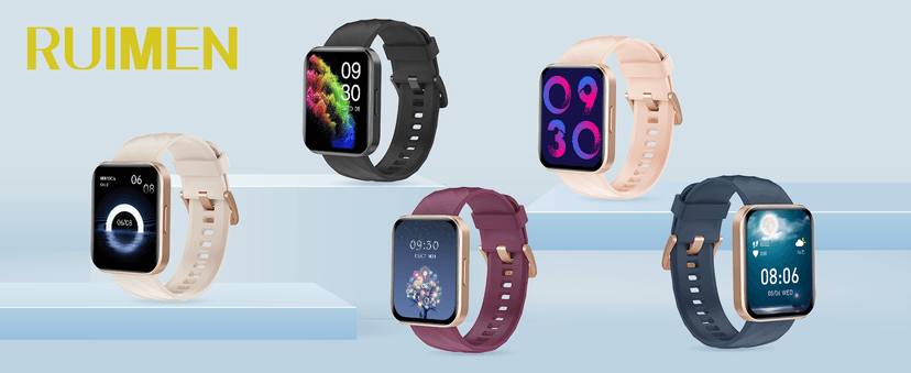 RUIMEN Smart Watches for Women Men (Answer/Make Calls) Compatible with iPhone/Android Phones, 1.85" HD Screen Fitness Tracker Heart Rate Monitor 100+ Sports Tracker Watch Waterproof (Blue)