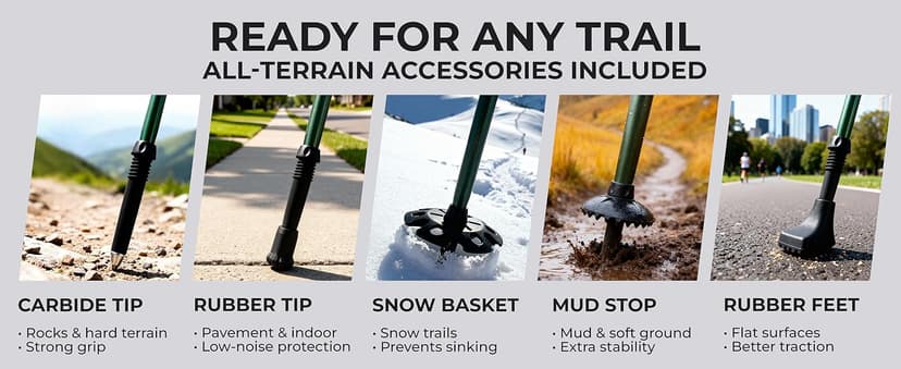 Trekology Trek-Z Collapsible Hiking & Trekking Poles - Balance Support for Seniors, Women, and Men, 2pc Per Set