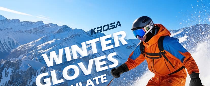 krosa Winter Gloves Men Women Made with 3M Insulation & Plush Lining, -15°F Windproof & Water-Resistant Snow Gloves for Cold Weather, Ski Glove with Reflective Strips & Touchscreen Fingers for Running