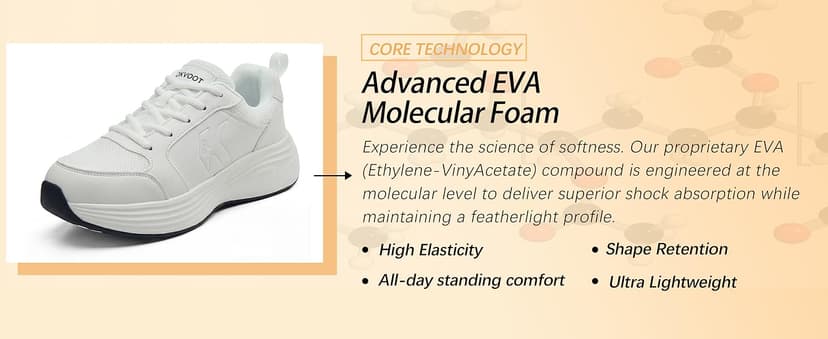 OKVOOT Women's Running Shoes Walking Shoes Wide Width Leather: Comfortable Shock Absorbing Breathable Lightweight Non-Slip Athletic Fashion Sneakers for Tennis Gym Workout Training Casual