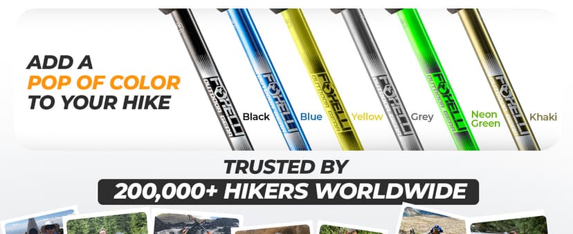 Foxelli Trekking Poles – Lightweight Collapsible Aircraft Grade Aluminum Hiking Poles with Cork Grips Quick Locks & All-Terrain Accessories – Pair of 2