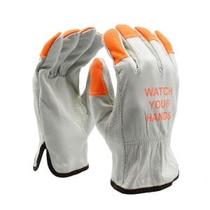 ATERET 12 Pairs Hi Vis Heavy Duty Durable Cowhigh Leather Work Gloves
