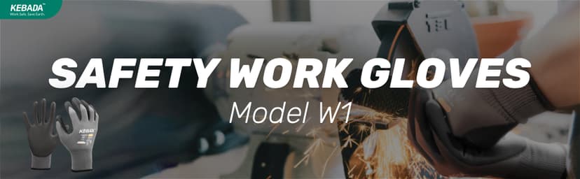 Kebada W1 Work Gloves for Men and Women, PU Coated Safety Gloves with Grip, Touchscreen, Ideal for Warehouse Package Handling, Construction, Gardening, 12 Pairs Gray Large