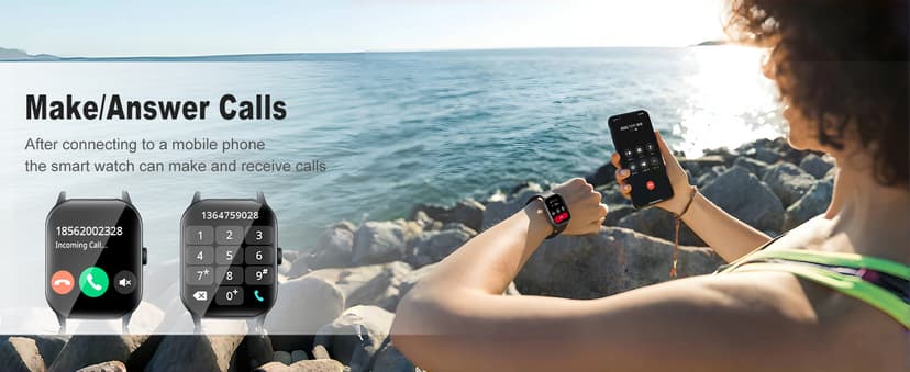 ISKOVI 1.91" Smart Watch,Fitness Tracker,Smart Watches for Men and Women with Message Call Function,120+ Sport Modes, IP68 Waterproof,24 Hours Heart Rate/Sleep Monitor,for Android/iOS