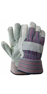 ATERET 12 Pairs Hi Vis Heavy Duty Durable Cowhigh Leather Work Gloves