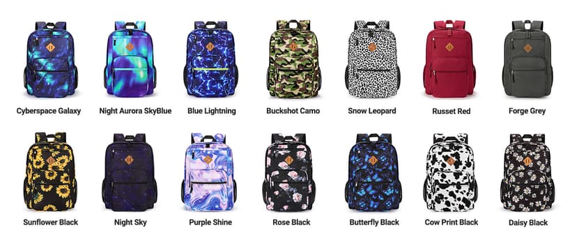 ZORFIN 26L Black Backpack for College, and Travel: Water Resistant Bookbag