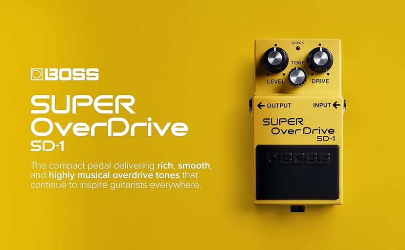 BOSS SD-1 SUPER Overdrive | Compact Overdrive Pedal | Genre-Defining Sound & Feel | Unique Clipping Circuitry Produces Tube-Like Characteristics | Dynamic Tone Options | Easy-To-Use Controls