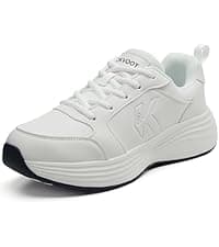 OKVOOT Women's Running Shoes Walking Shoes Wide Width Leather: Comfortable Shock Absorbing Breathable Lightweight Non-Slip Athletic Fashion Sneakers for Tennis Gym Workout Training Casual