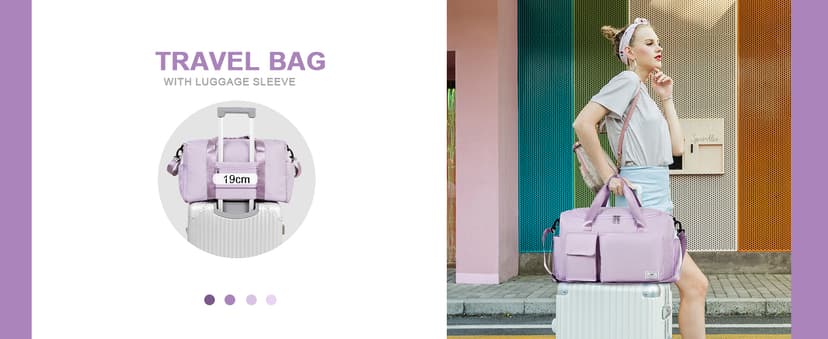 FIORETTO Women's Gym Duffle Bag with Shoes Compartment, 37L Capacity, Ideal for Travel, Gym, Sports, Duffel, Weekender