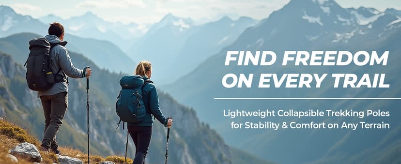 Foxelli Trekking Poles – Lightweight Collapsible Aircraft Grade Aluminum Hiking Poles with Cork Grips Quick Locks & All-Terrain Accessories – Pair of 2